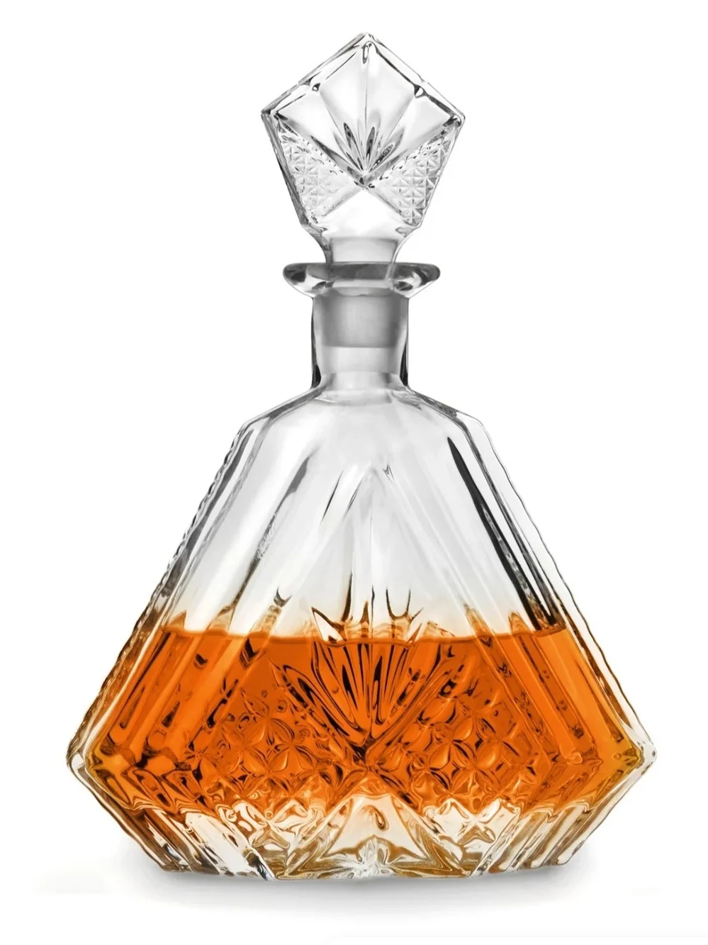 Godinger Dublin Crystal Triangle Whisky Decanter